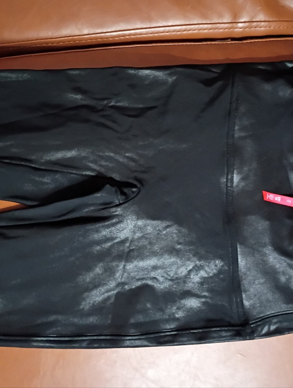 SPANX Black Faux Leather Pencil Skirt